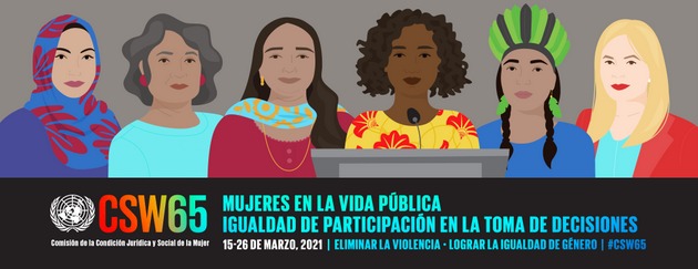 Cartel de la 65 sesión anual de la Comisión de la Condición Jurídica y Social de la Mujer (CSW), que se celebrará del 15 al 26 de marzo. Imagen: ONU Mujeres