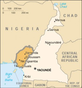 Mapa donde se destaca la ubicación de Camerún Meridional. Crédito: dominio público