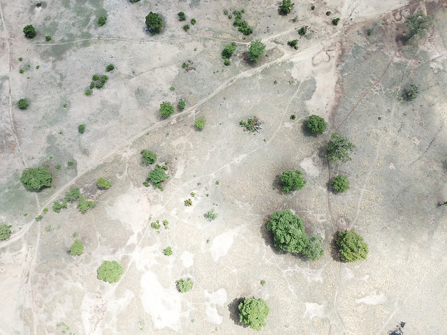 Imagen aérea de la región Alta Oriental, en Ghana, antes de la recuperación que tuvo lugar en 2015. Crédito: Albert Oppong-Ansah /IPS.
