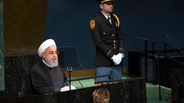 El presidente de Irán, Hassan Rouhani, durante su intervención ante la Asamblea General de las Naciones Unidas, el 25 de septiembre de 2018. Crédito: ONU