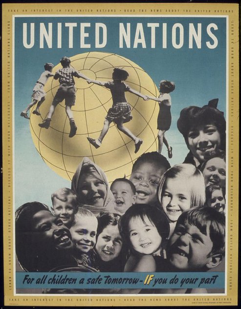 Cartel de Naciones Unidas durante la Segunda Guerra Mundial. Foto: Wikimedia Commons